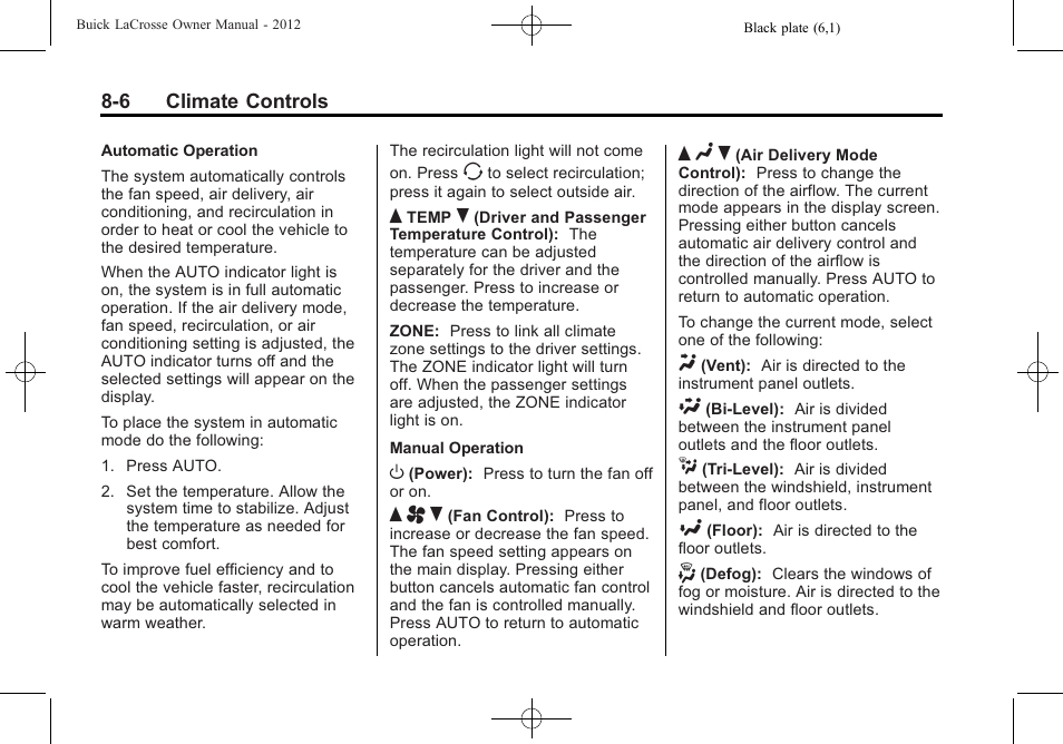 Q a r, Q n r | Buick 2012 LaCrosse User Manual | Page 262 / 496