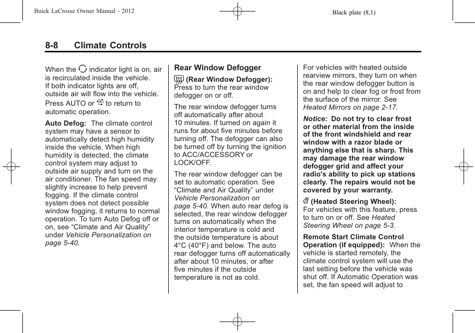 Buick 2012 LaCrosse User Manual | Page 264 / 496