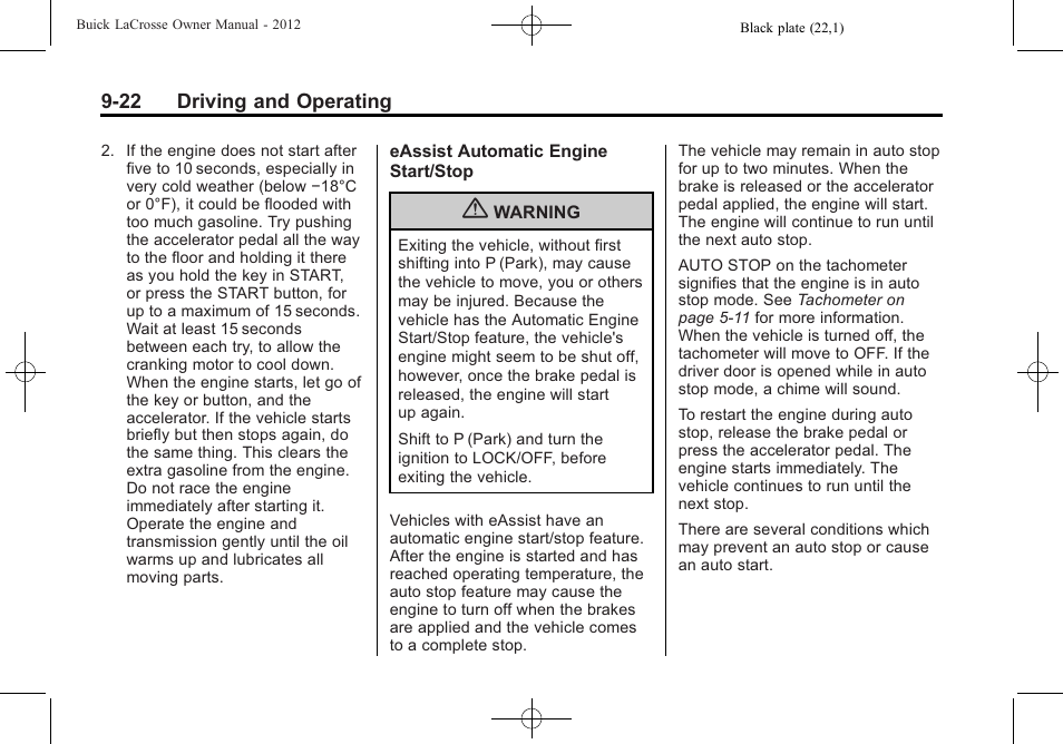 Buick 2012 LaCrosse User Manual | Page 288 / 496