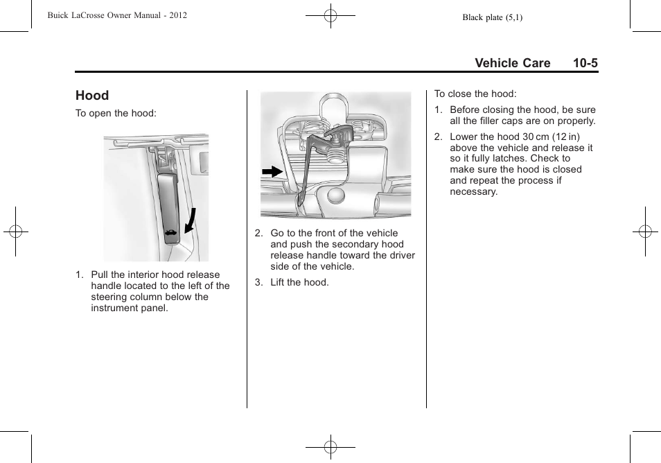Hood, Hood -5 | Buick 2012 LaCrosse User Manual | Page 331 / 496