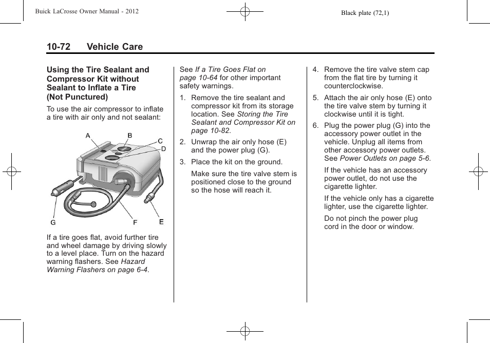 72 vehicle care | Buick 2012 LaCrosse User Manual | Page 398 / 496
