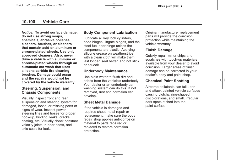 Buick 2012 LaCrosse User Manual | Page 426 / 496