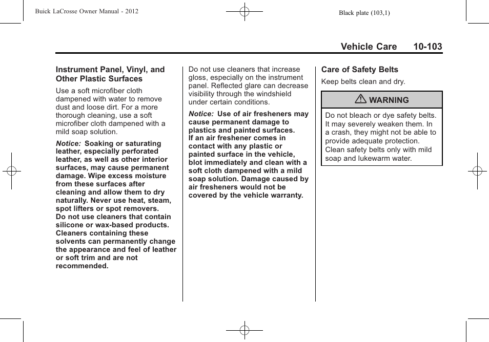 Buick 2012 LaCrosse User Manual | Page 429 / 496