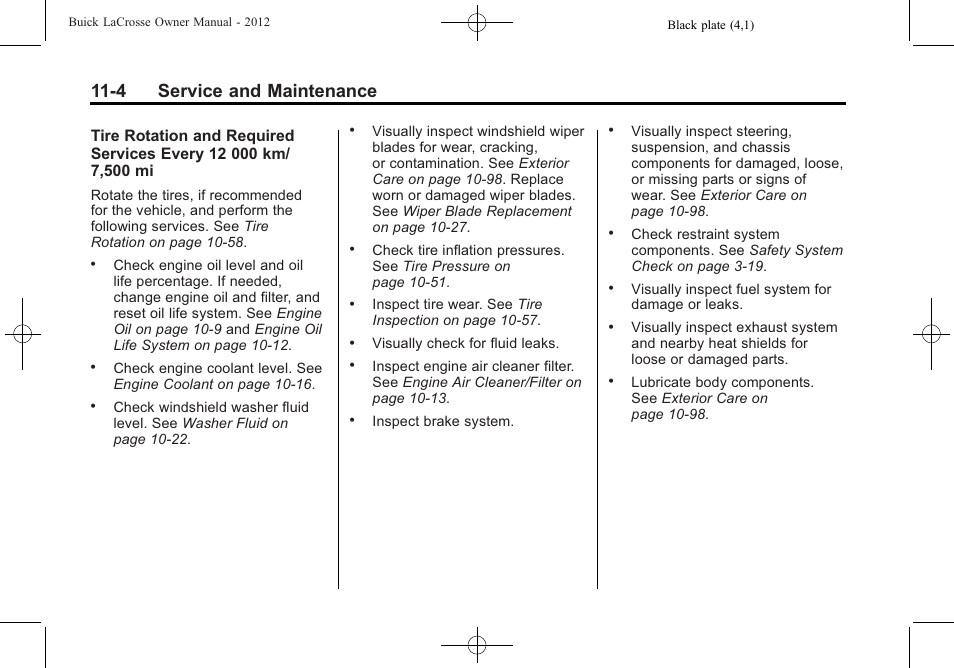 4 service and maintenance | Buick 2012 LaCrosse User Manual | Page 434 / 496