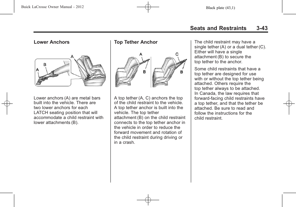 Buick 2012 LaCrosse User Manual | Page 99 / 496