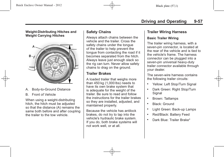 Driving and operating 9-57 | Buick 2012 Enclave User Manual | Page 311 / 474