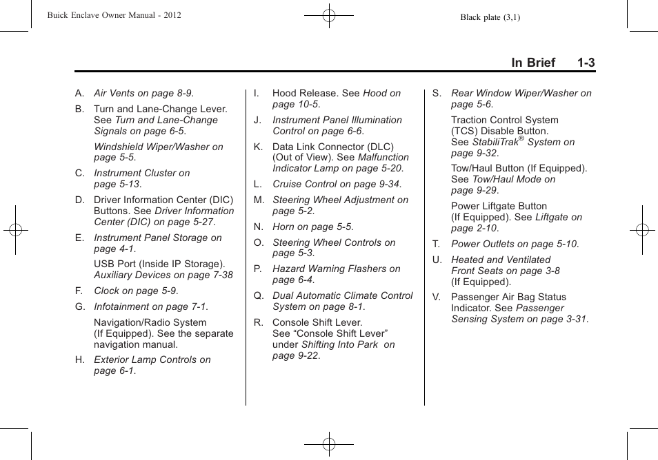 Buick 2012 Enclave User Manual | Page 9 / 474