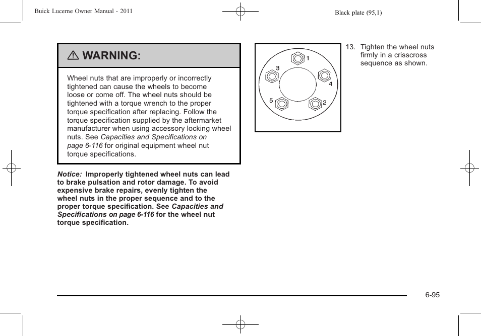 Warning | Buick 2011 Lucerne User Manual | Page 381 / 450