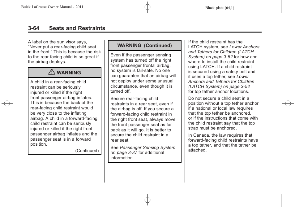 Buick 2011 Lacrosse User Manual | Page 118 / 462