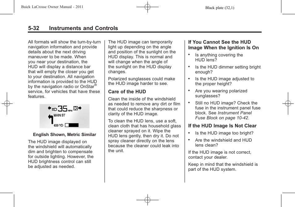 32 instruments and controls | Buick 2011 Lacrosse User Manual | Page 154 / 462