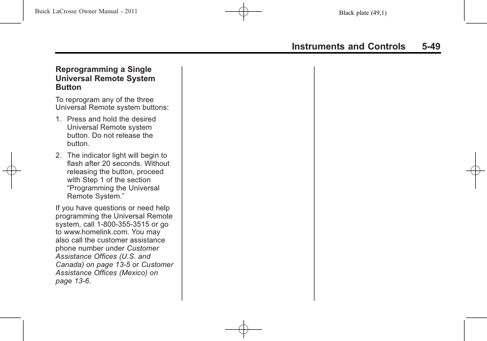 Instruments and controls 5-49 | Buick 2011 Lacrosse User Manual | Page 171 / 462