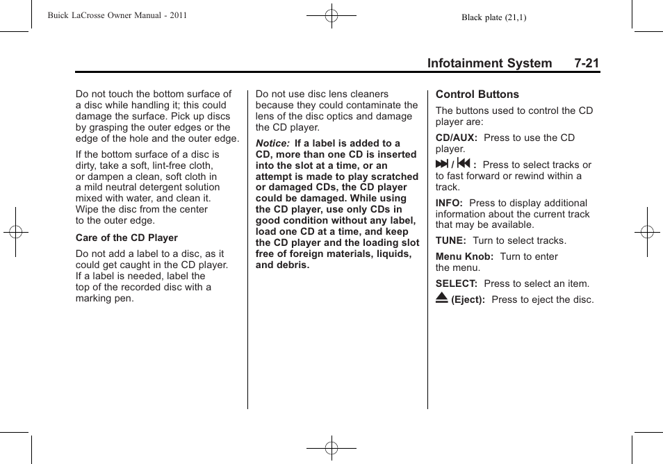 Buick 2011 Lacrosse User Manual | Page 201 / 462
