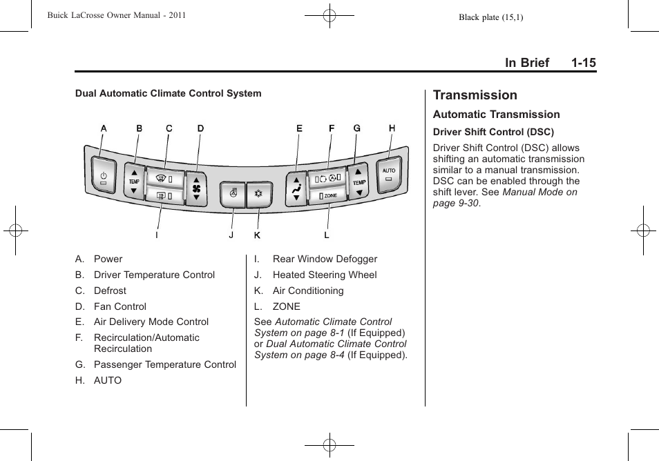 Transmission, Transmission -15 | Buick 2011 Lacrosse User Manual | Page 21 / 462