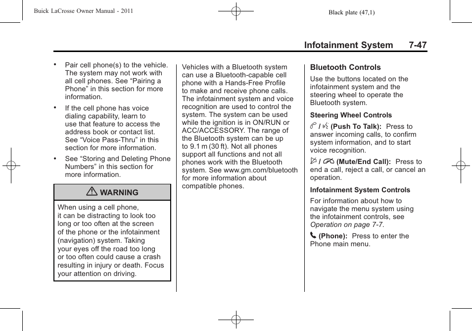 Buick 2011 Lacrosse User Manual | Page 227 / 462