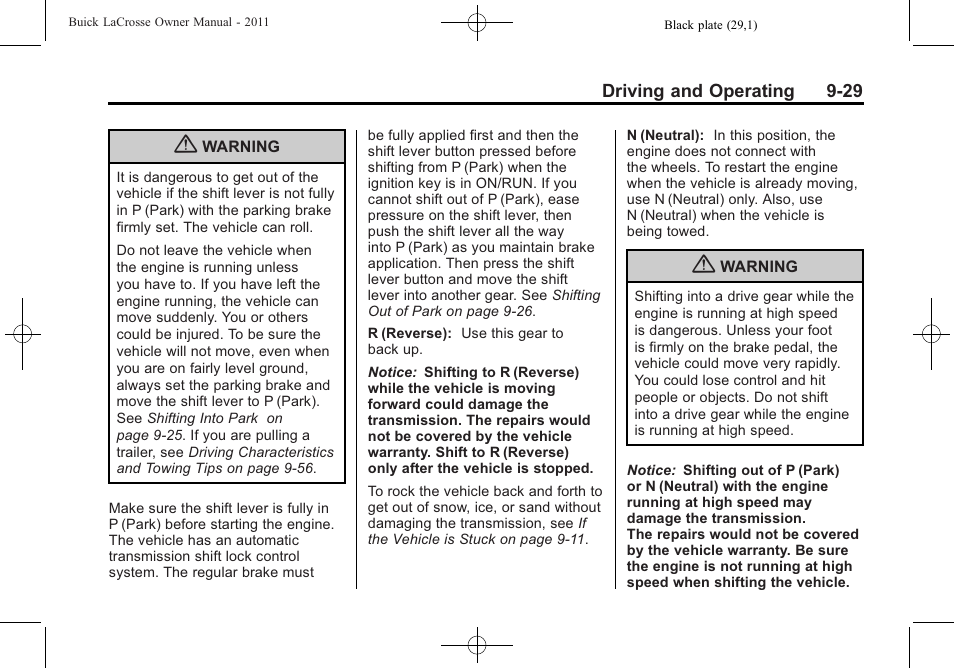 Buick 2011 Lacrosse User Manual | Page 279 / 462