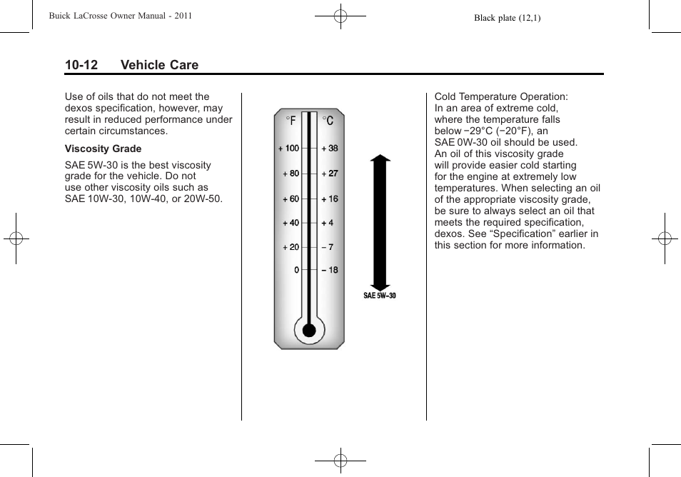 12 vehicle care | Buick 2011 Lacrosse User Manual | Page 324 / 462