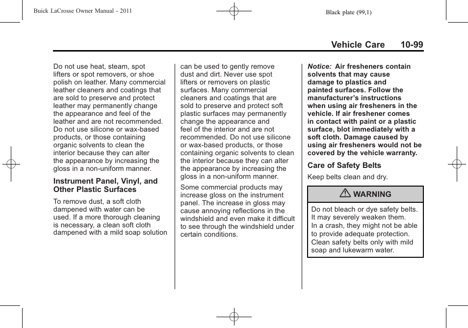 Buick 2011 Lacrosse User Manual | Page 411 / 462