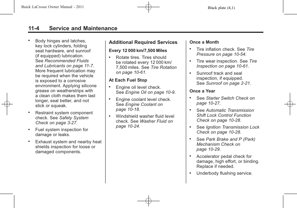 4 service and maintenance | Buick 2011 Lacrosse User Manual | Page 416 / 462