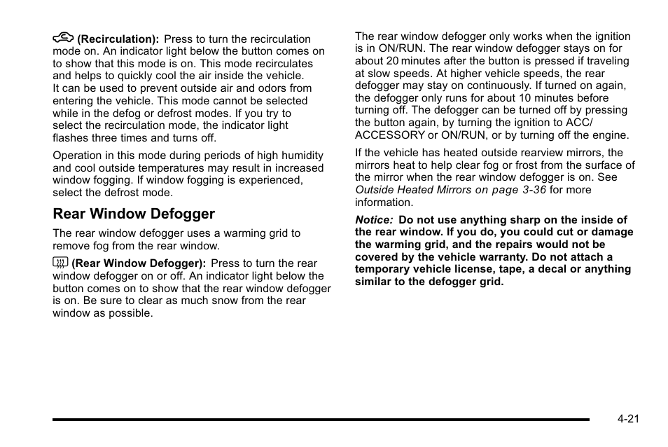 Rear window defogger | Buick 2010 Lucerne User Manual | Page 181 / 474