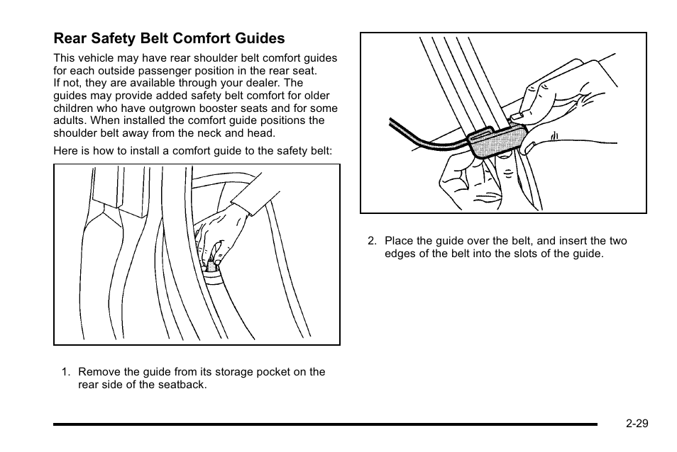 Rear safety belt comfort guides | Buick 2010 Lucerne User Manual | Page 61 / 474