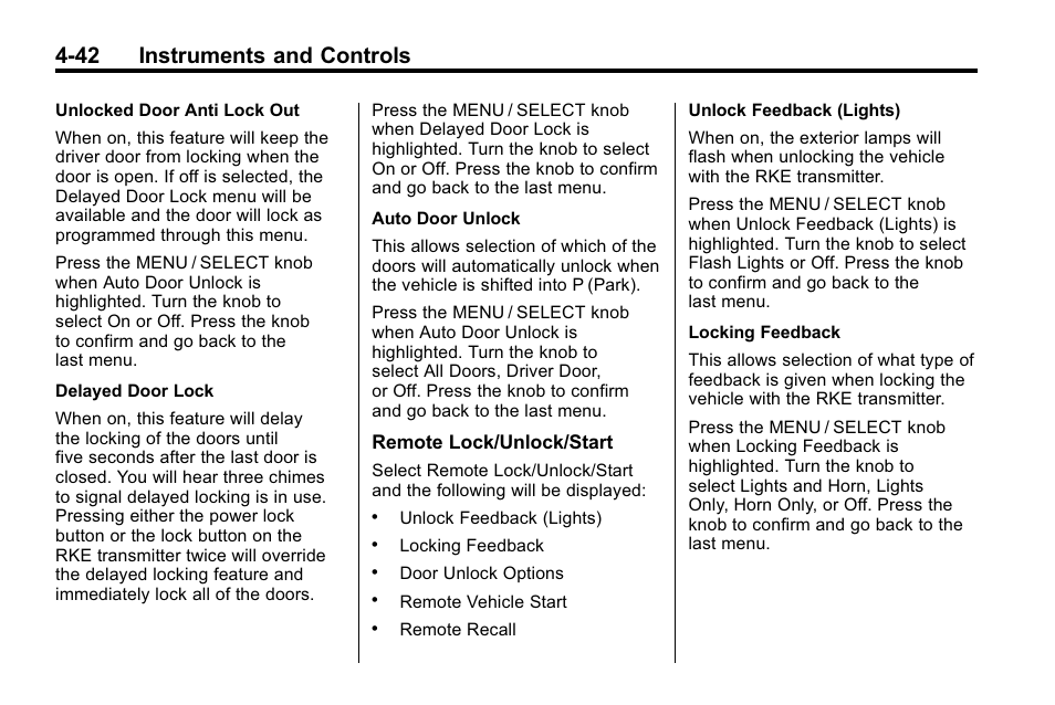 42 instruments and controls | Buick 2010 Lacrosse User Manual | Page 128 / 418