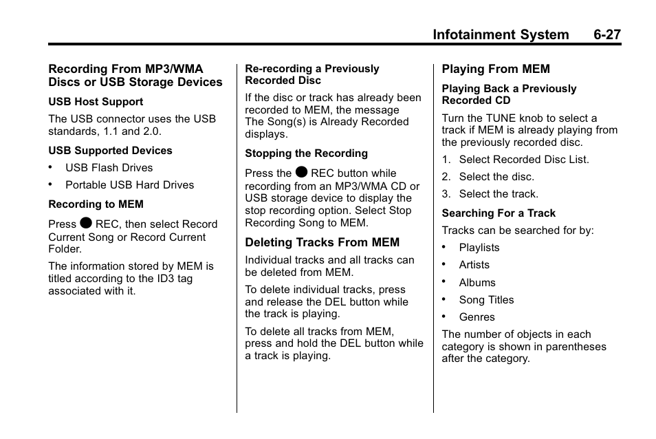 Infotainment system 6-27 | Buick 2010 Lacrosse User Manual | Page 171 / 418