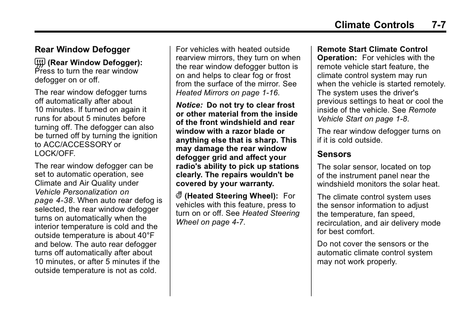 Climate controls 7-7 | Buick 2010 Lacrosse User Manual | Page 217 / 418