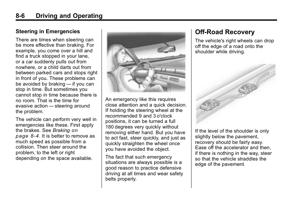 Off-road recovery, Off-road recovery -6 | Buick 2010 Lacrosse User Manual | Page 226 / 418