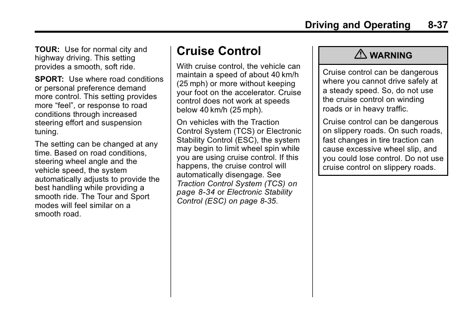 Cruise control, Control -37, Cruise control -37 | Buick 2010 Lacrosse User Manual | Page 257 / 418