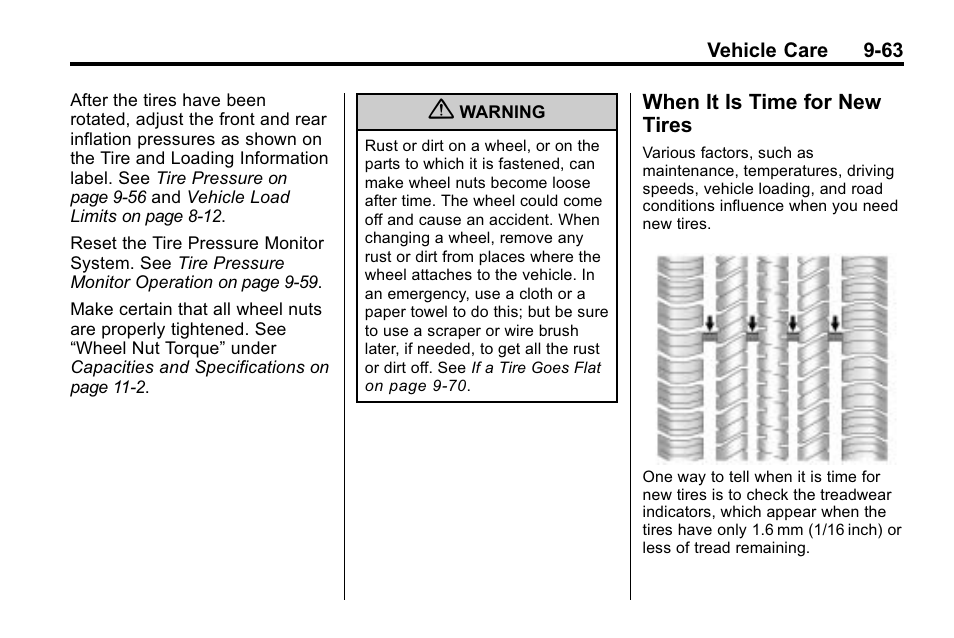 When it is time for new tires, When it is time for new, Tires -63 | Buick 2010 Lacrosse User Manual | Page 343 / 418