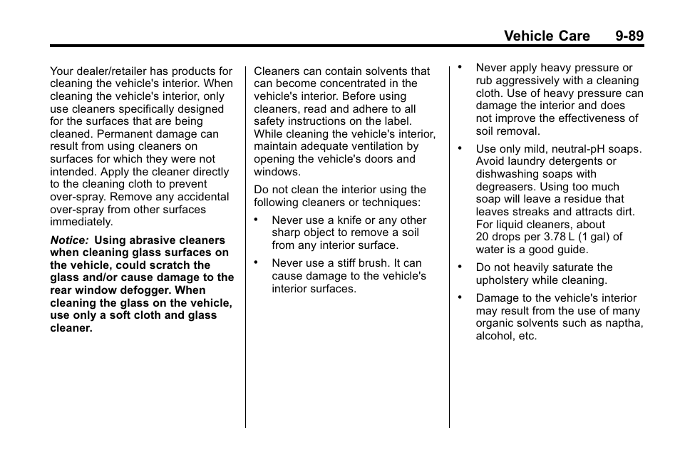 Vehicle care 9-89 | Buick 2010 Lacrosse User Manual | Page 369 / 418