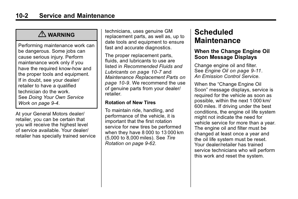 Scheduled maintenance, Scheduled maintenance -2, Maintenance | Buick 2010 Lacrosse User Manual | Page 374 / 418
