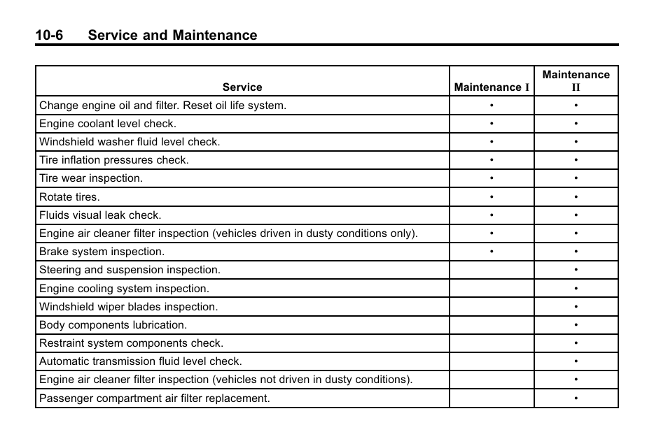 6 service and maintenance | Buick 2010 Lacrosse User Manual | Page 378 / 418