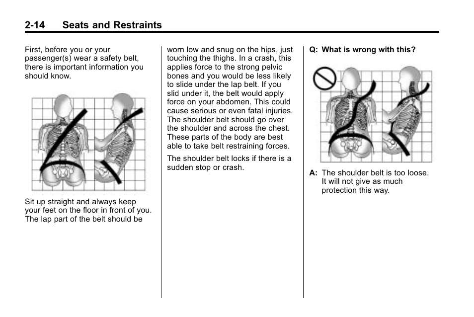 14 seats and restraints | Buick 2010 Lacrosse User Manual | Page 40 / 418