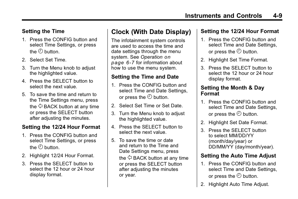 Clock (with date display), Clock (with date display) -9, Indicator | Instruments and controls 4-9 | Buick 2010 Lacrosse User Manual | Page 95 / 418