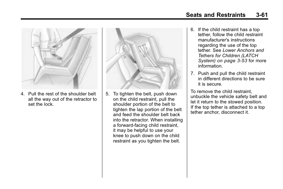 Seats and restraints 3-61 | Buick 2010 Enclave User Manual | Page 111 / 440