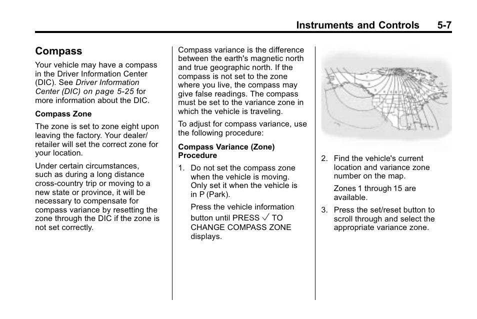 Compass, Compass -7, Instruments and controls 5-7 | Buick 2010 Enclave User Manual | Page 125 / 440