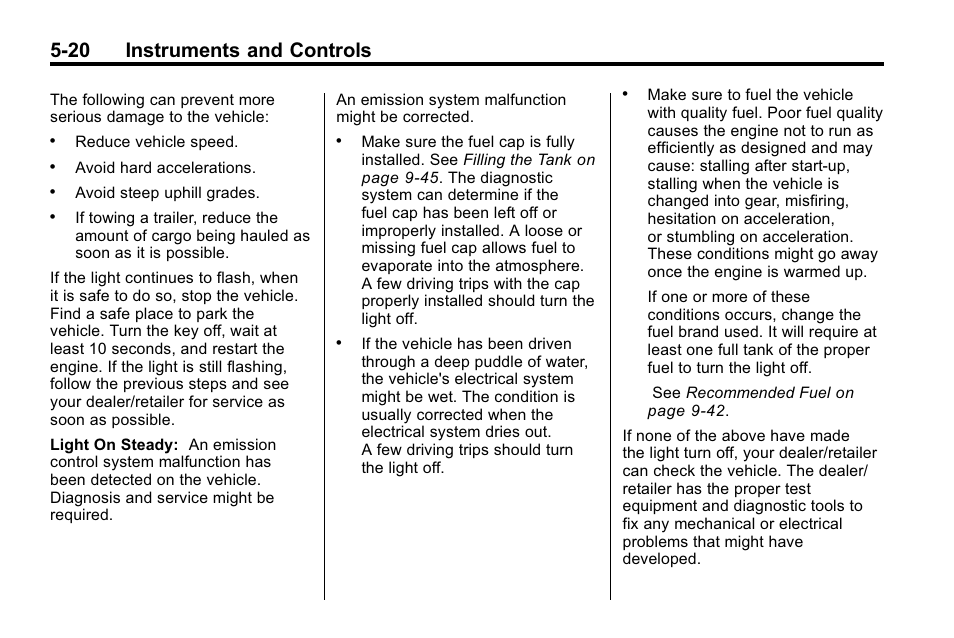 20 instruments and controls | Buick 2010 Enclave User Manual | Page 138 / 440