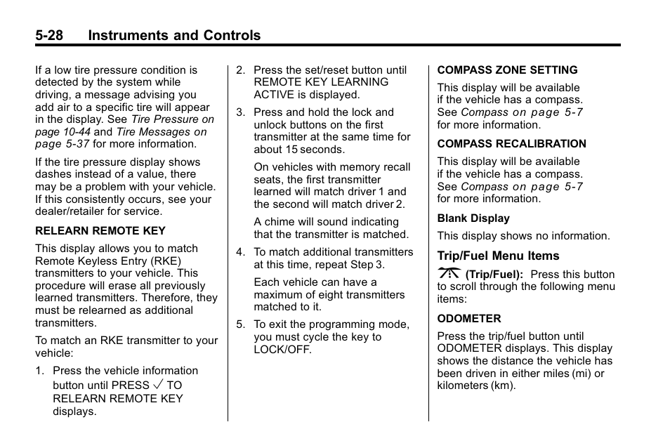 28 instruments and controls | Buick 2010 Enclave User Manual | Page 146 / 440