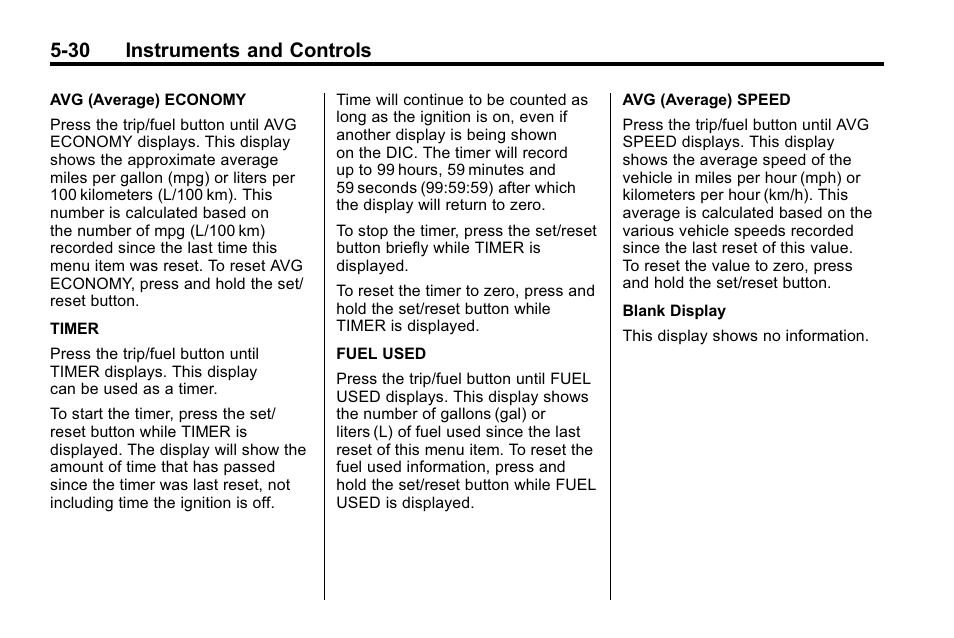 30 instruments and controls | Buick 2010 Enclave User Manual | Page 148 / 440