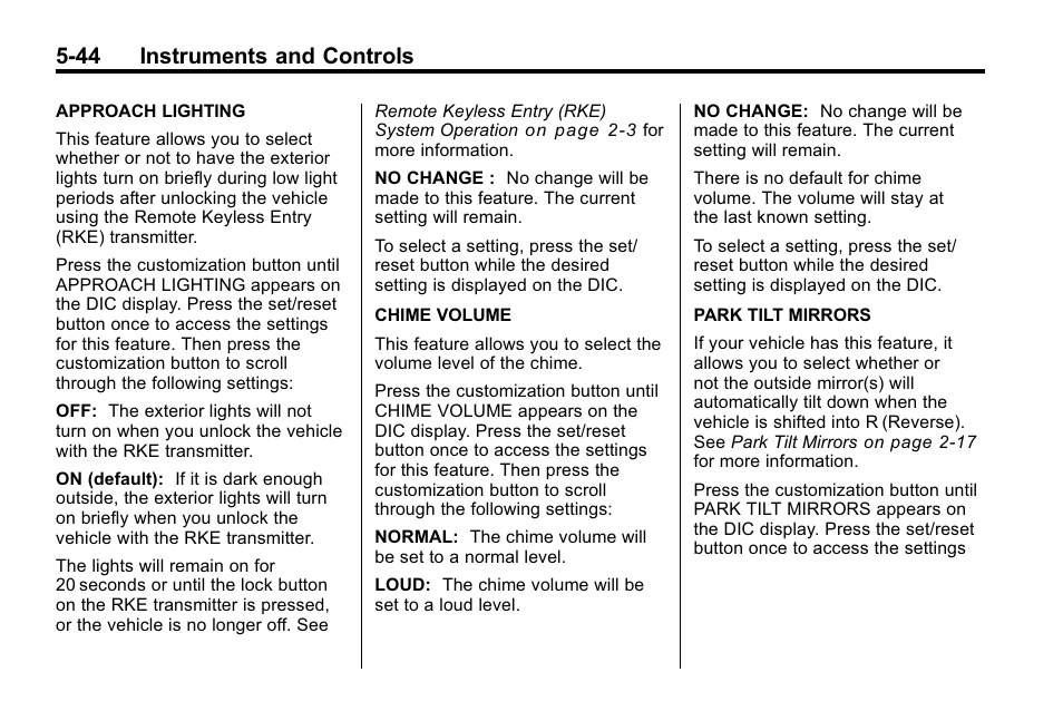 44 instruments and controls | Buick 2010 Enclave User Manual | Page 162 / 440