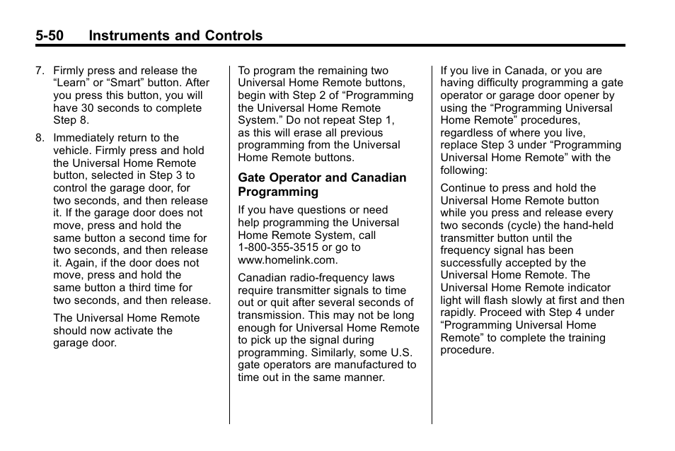 50 instruments and controls | Buick 2010 Enclave User Manual | Page 168 / 440