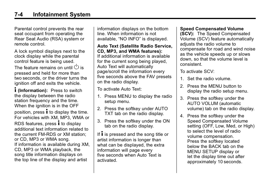 4 infotainment system | Buick 2010 Enclave User Manual | Page 182 / 440