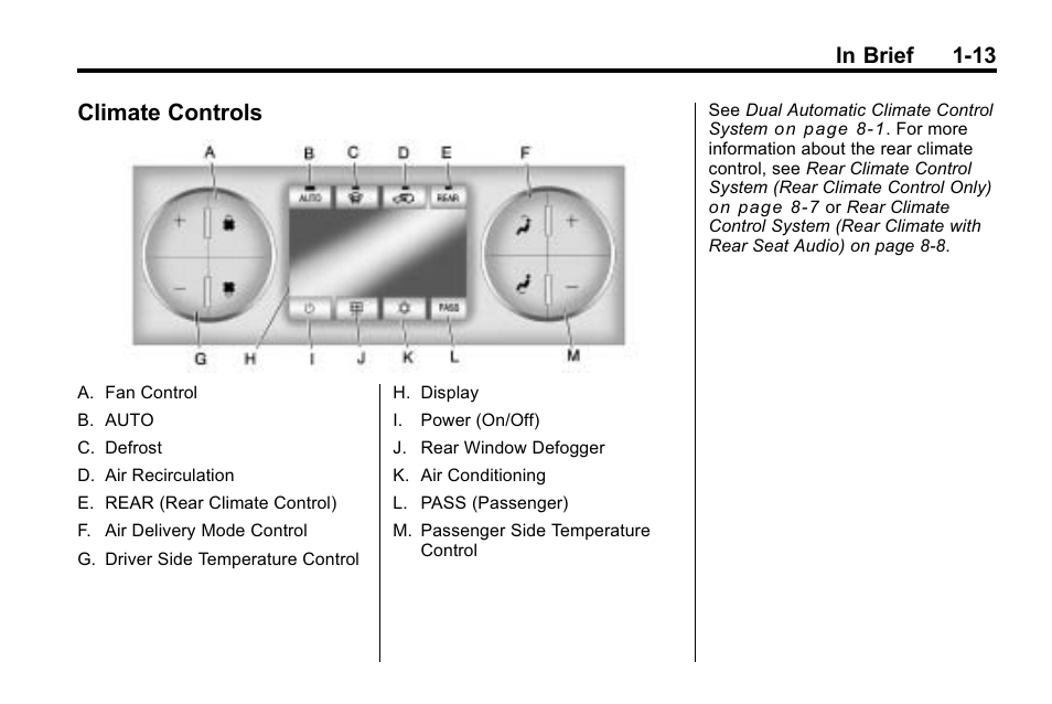 Climate controls, Climate controls -13 | Buick 2010 Enclave User Manual | Page 19 / 440