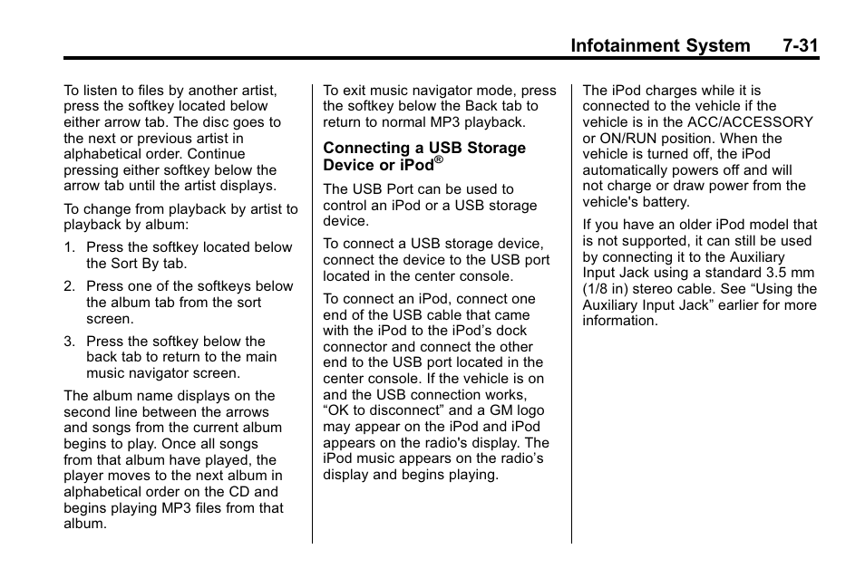 Infotainment system 7-31 | Buick 2010 Enclave User Manual | Page 209 / 440
