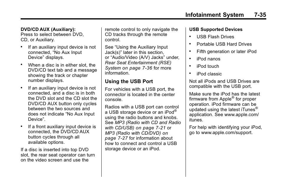 Infotainment system 7-35 | Buick 2010 Enclave User Manual | Page 213 / 440