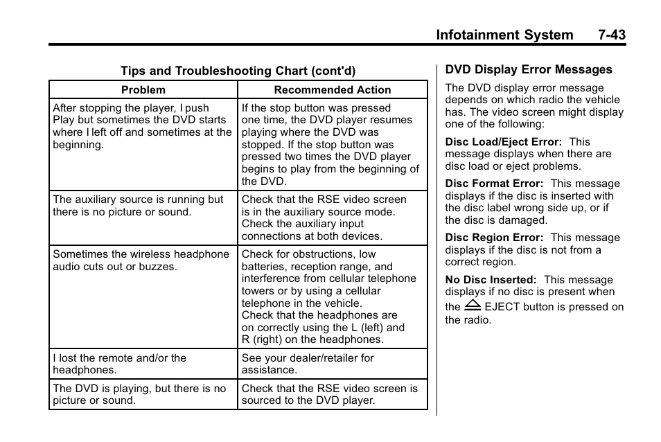 Infotainment system 7-43 | Buick 2010 Enclave User Manual | Page 221 / 440