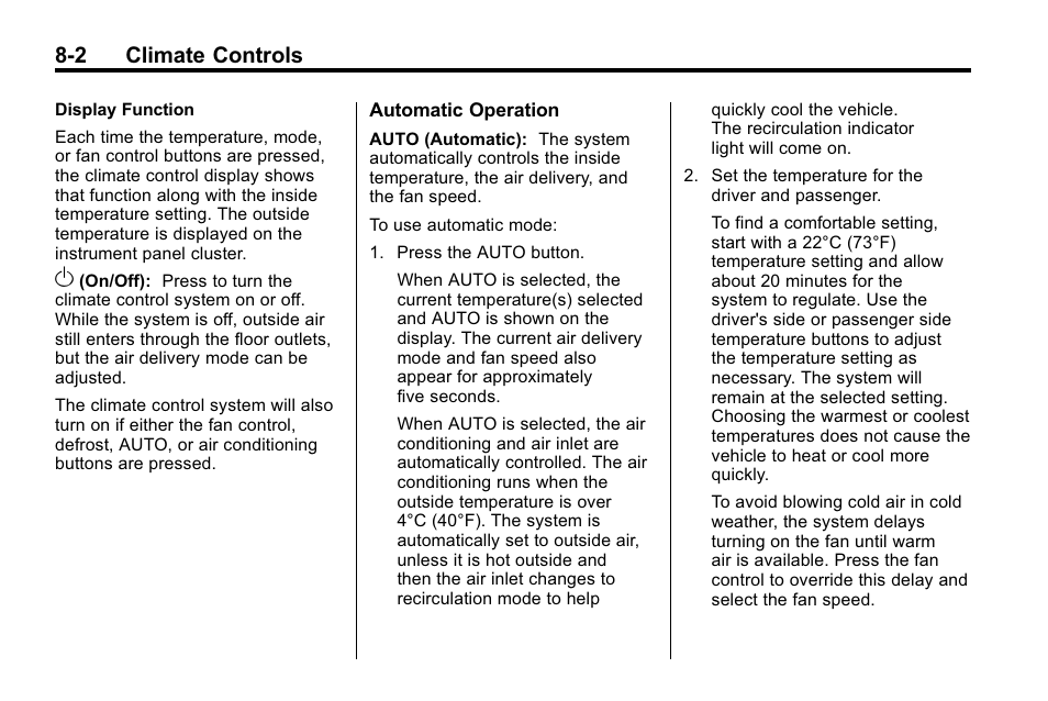 2 climate controls | Buick 2010 Enclave User Manual | Page 236 / 440