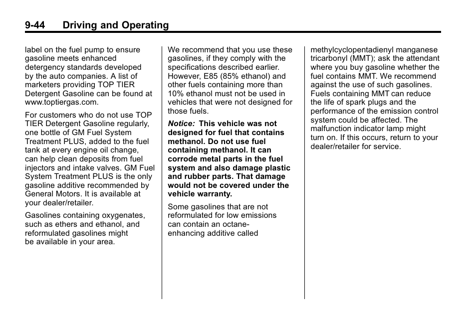 44 driving and operating | Buick 2010 Enclave User Manual | Page 288 / 440