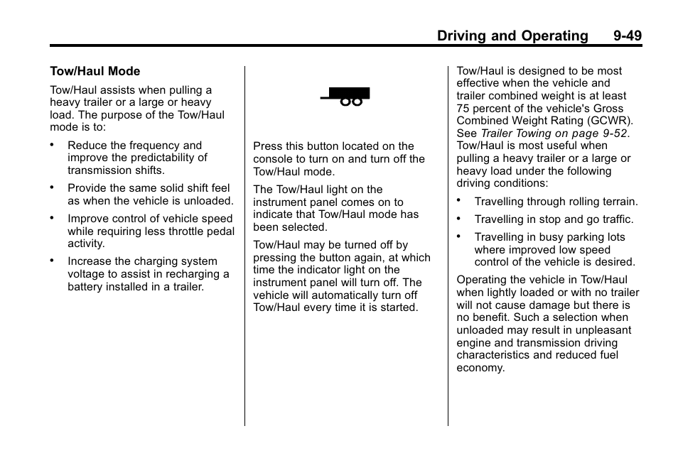 Driving and operating 9-49 | Buick 2010 Enclave User Manual | Page 293 / 440